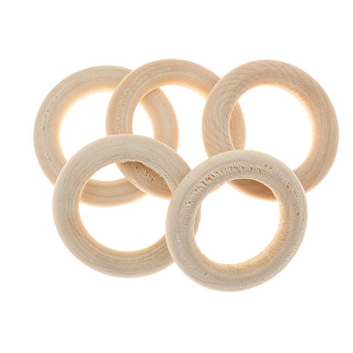 Gazechimp 20x Holzringe Holzring natur 3.5cm - 2