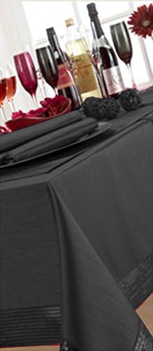 52" x 70" SPARKLE BLACK TABLE CLOTH FAUX SILK SEQUIN SHINY BLING XMAS CHRISTMAS