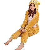 JT-Amigo Damen Herren Tier Kostüm Pyjama Jumpsuit Schlafanzug Overall, Bär Kostüm, Gr. M - 