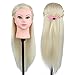 Hairdressing 80% Blonde Professional Real Hair 22 Inch,CoastaCloud Training Mannequin Head Hairdresser Human Hair with Clamp