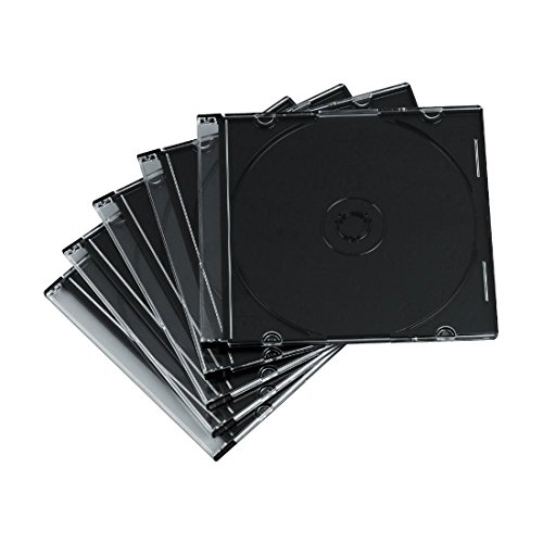 Hama CD Leerhüllen Schutzhülle (Slim Line, Höhe: 5mm) CD-Hüllen, 50er Pack, transparent-schwarz - 2