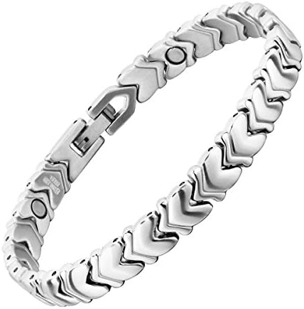 Magnohealth Magnetic Stainless Steel Link Bracelet with Free Gift Pouch - High Strength Neodymium Magnets Length 19cm