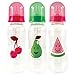 NURTRIA BASIC 3-PACK BPA FREE EASY GRIP BABY BOTTLE 8 OUNCE (FRUITS) (PINK)