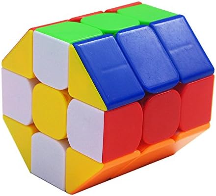 HJXDtech - Creative New Deformed 3x3x3 Magic Cube , Irregular 3 Layers Octagonal Cylinder Puzzle Cube without Stickers (Red)