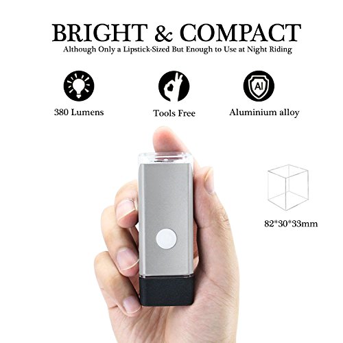 Silber LED Fahrradbeleuchtung Set USB Wiederaufladbare LED Fahrradlicht Set LED Frontlichter Frontlich und Rücklicht - 3