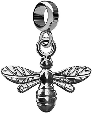 Solid Silver 925 Bumble Bee Charm Bead For Charms Bracelet A7B
