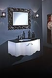 Piesse Mobili Mueble de baño clásico de Madera Maciza decoración clásica Mueble suspendido Blanco con Lavabo Cristal Espejo Tallado