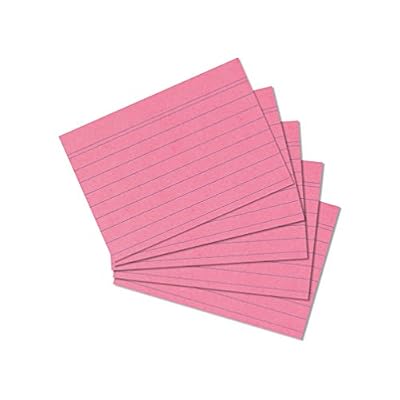 HERLITZ fiches herlitz, format A7, en vert, lignées, rouge
