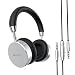 Produktbild SATECHI Kabellose Bluetooth Kopfhörer aus Aluminium mit Bass, 3,5mm Anschluss kompatibel mit iPhone X/8 Plus/8, Samsung Galaxy S8/S7 und andere (Silber)