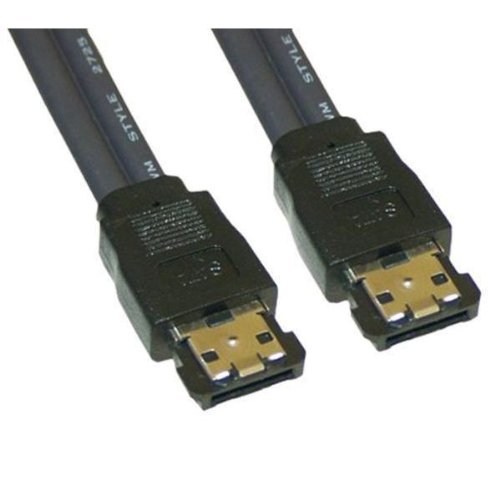 Cabling ® eSATA-Kabel, abgeschirmt, 2 x eSATA-Anschluss Typ I für SATA Festplatten extern)-Länge: 90 cm, 0.9 m.