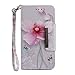 Produktbild Chreey Hülle für Samsung Galaxy A6 Plus (2018), Verbesserte Version Magnetverschluss Leder Handyhülle Flip Schutzhülle mit Brieftasche Kartenfach Standfunktion [Rosa Blumen]
