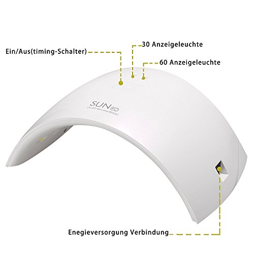ACEVIVI Nageltrockner Nagellacktrockner Nail Dryer UV-Nagellampe Lichthärtegerät Lichthärtungsgerät LED Infrarot Sensor Wiederaufladbar für Shellac und Gelnagellack mit Timer(10s), Weiß - 3