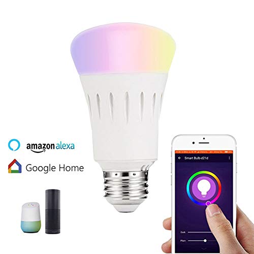 Preisvergleich Produktbild JIADIAN Intelligente Glühbirne, Farbwechselnde Glühbirne, RGB-Wireless-WiFi-Licht Funktioniert mit Amazon Alexa, Google Home IFTTT, kein Hub erforderlich Size E14