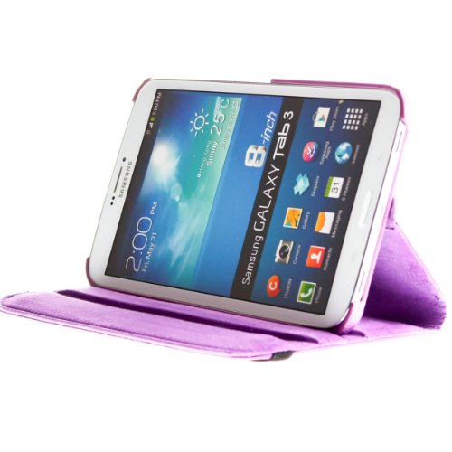 Tab3 360 ° Schutztasche für SAMSUNG GALAXY TAB 3 Hülle Schutz Etui Tasche Cover Case (8.0 Lila) - 3