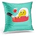 Produktbild FAFANIQ Throw Pillow Covers Yellow Day Good Morning Smile for Sweet Breakfast Coffee Decorative Pillows Square Size 18 x 18 Inches Home Decor Pillowcase