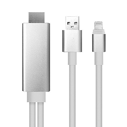 Camac MHL zum HDMI Kabel-Lightning zu 1080p HDTV Adapter Kabel 1,8 Meter für iPad iPhone 5 5C 5S 6 6s plus(iOS 8.0 oben und 3G / 4G Version, Personal Hotspot erforderlich) |Silber