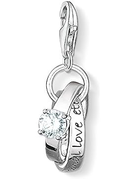 Thomas Sabo Damen-Charm-Anhänger Eheringe Hochzeit Charm Club 925 Sterling Silber geschwärzt 0673-051-14