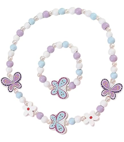 Set De Collar Y Pulsera Unicornio De Madera Para Niñas – Cuentas Elásticas Coloridas Con Motivos De Unicornio, Búho Y Zorro