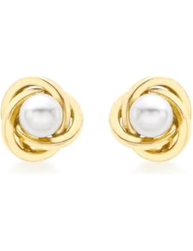 Carissima Gold Damen-Ohrringe 375 9 Karat (375) Gelbgold Tropfenform Synthetische Perle