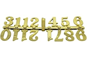 DANS CLOCK SHOP Chiffres pour horloge autocollants en plastique noir et doré - Chiffres romains - Points et barres, Gold Numbers 20mm High