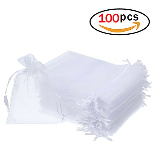 Homiki 100 Stück Organzabeutel Tüll Geschenktüten Schmuck Hochzeit transparent