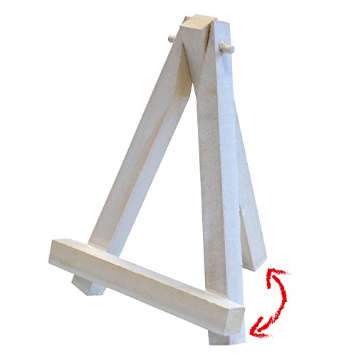 ARTINA Mini-Staffelei (11×9 cm) – 10er Set – Weiß (Used Look) – Tischdeko/Platzkarten für Hochzeiten und andere Feste - 2