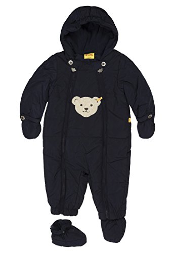 Steiff Baby Boys Hooded Long Sleeve Snowsuit -  Blue - 0-3 Months