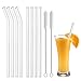 Produktbild Glas Strohhalm Wiederverwendbar Glas Trinkhalme Eco Nachhaltige Strohhalme für Cocktail Smoothie Tee, 8er Set Mit 2 Reinigungsbürsten