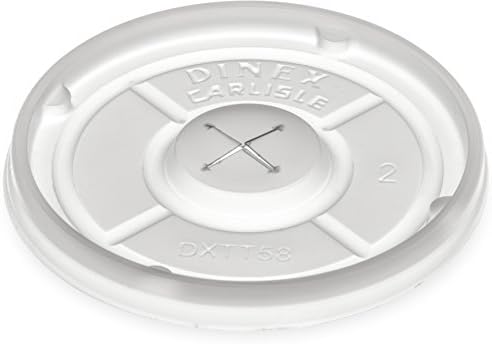 Dinex DXTT58 Polystyrene Disposable Lid, 2-39/64" Diameter, For Tumblers and China Disposable Juice Cups, 2.625" Length, 2.625" Width, 13.5" Height, Translucent (pack of 1000)