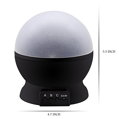 CalMyotis® Stern Projektor Nachtlicht, 360 Grad drehender Starlight Stern Himmel Projektor Romantische Geburtstags Weihnachtsbaby Kinderschlafzimmer Nachtlampe - 6