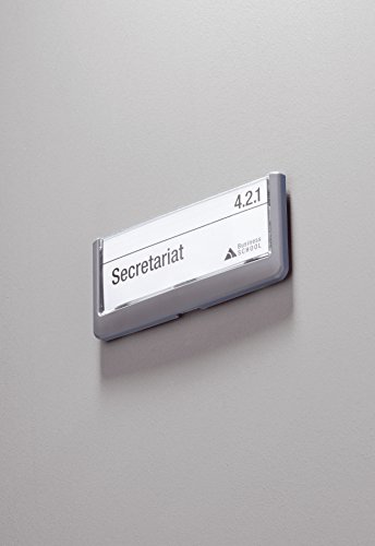 Durable Click Sign - Placa para puerta personalizable  149 x 52 5 mm   color gris