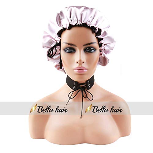 Venta de liquidación Silk Satin Sleep Cap for Women Night Sleep Cap for Hair Loss and Hairstyles Protection Light Pink Purple and Black (Sueño Bonne)