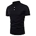 Produktbild ABsoar Herren Poloshirts,T-Shirt Polo Sommer Beiläufige Hemd Dünne Kurze Hülsen T-Shirt Spitzenbluse der Mode Asymmetrisch Bluse Lässig Knopf Polo Shirt (S, Schwarz)