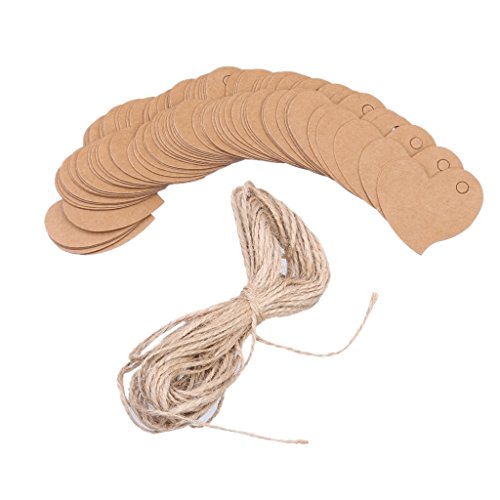 100 Papel De Etiquetas Boda De La Forma Del Coraz  n Etiqueta De Bombonera Hanging Marr  n Decoraci  n