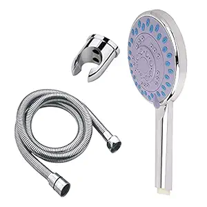 Salonica ABS 1.5 M Hand Shower, Silver, Chrome Finish