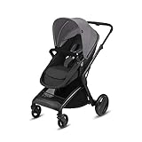 Vida cotidiana sin preocupaciones: respaldo reclinable con 3 posiciones, cesta de la compra espaciosa, capota xxl, manillar regulable, incl. cubierta para lluvia