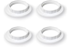 HOOZILI Light Shade Adapter Ring E14 Lampshade Reducer Ring Screw Bulbs Lamp Holder Retainer Fittings for Table Lamp Ceiling Lights White 4pcs