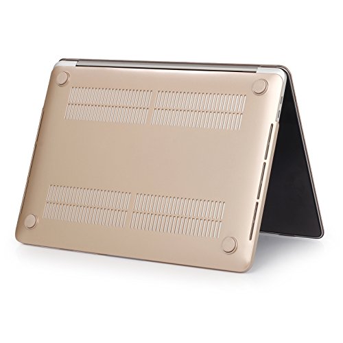 Macbook Pro 13 Retina Hülle,TECOOL [Ultra Slim Serie] Plastik Hartschale Schutzhülle Snap Case und Silicon Tastatur Abdeckung für Apple MacBook Pro 13,3 Zoll – Gold - 6