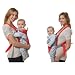 Kasstino Infant Front Facing Slings Breathable Pouch Wraps Carriers Backpacks Suspenders (Red)