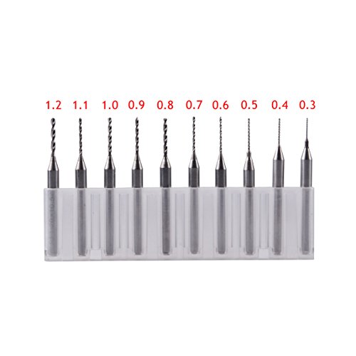 Pasway 10pcs PCB Micro Bohrer Drill Tool 0.3mm bis 1.2mm Spiralbohrer Präzisionsbohrer CNC-Leiterplatte Hartmetall-Micro Bohrer - 3