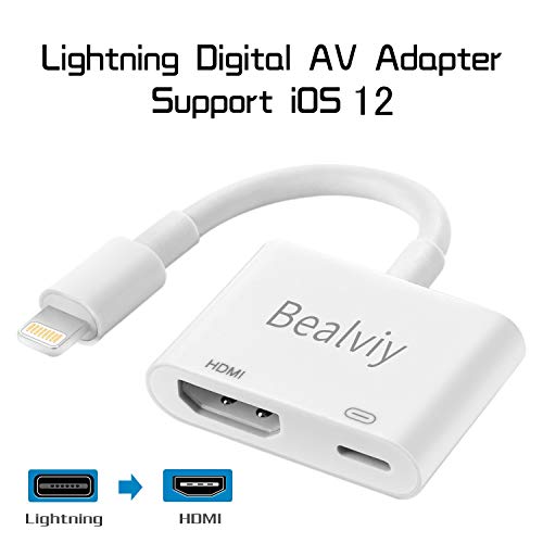 Adattatore di Cavo HDMI, Bealviy Teléfono al Cable Adaptador HDMI, 1080p HD, Cable de Phone a HDMI Digital AV Conector HDMI Compatibile con Telefono XS/XR/8/7/6/5/Pad Air/Mini/Pro/Pod Touch