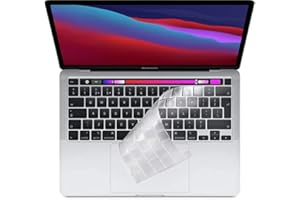 ProElife Protection de clavier ultra fine (UE/UK Layout) pour MacBook Pro 13" 2020 (modèle A2289 / A2251 / A2338 M1) et MacBook Pro 16" 2019 (modèle A2141) - Transparent