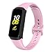 Produktbild Glowjoy Armband für Samsung Galaxy fit,Weich Silikon Ersatzband Fitness Sport Armbänder Damen Herren Langlebig Silikonband Sportarmband Verstellbares Uhrenarmband für Sport Reise (Rosa)