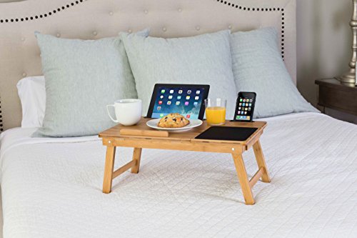 Sofia + Sam Multi Tasking Laptop Bed Tray | Supports Laptops Up To 18 Inches (Natural) - 4