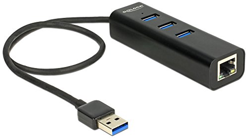 DeLock HUB USB 3.0 3 Port extern + 1 x Gigabit LAN Port schwarz