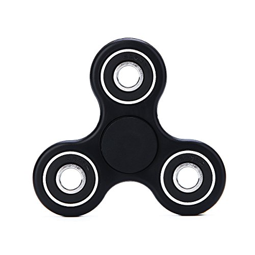 Auskio Kill time Fidget Spinner Tri Fidget Hand Finger Spinner Toy Relive Stress Anxiety ADHD ADD for Kids & Adult ( Black )