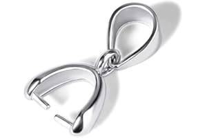 Hocadrv 100Pcs Pinch Bail Pinch Pendant Bails Clasp Pendants Bail Clip Connector for Pendants Necklace Jewelry DIY Craft Making