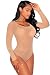 Produktbild New Frau Nude lange Ärmel Mesh-Gymnastikanzug Body Teddy Dessous Nachtwäsche Pole Dance Größe S UK 8–10
