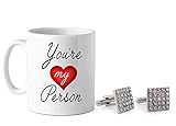 TIED RIBBONS Gifts for Hubby for Karwa Chauth Coffee Ceramic Mug and Moustache Shaped Cufflinks Set