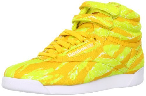 Reebok Freestyle Hi INT Women's High Top Trainers (7.5 UK, Orange/Yellow)